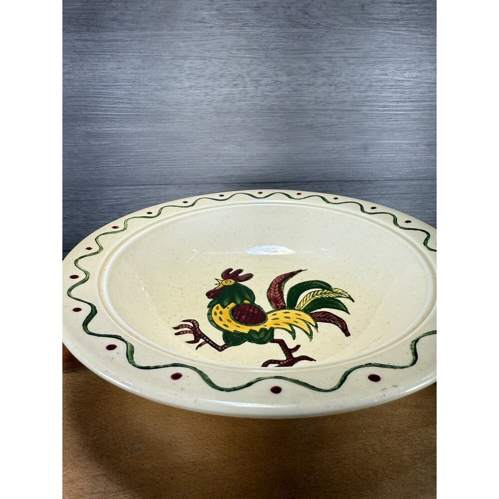 Metlox Poppytrail Rooster Serving Salad Bowl Farmhouse